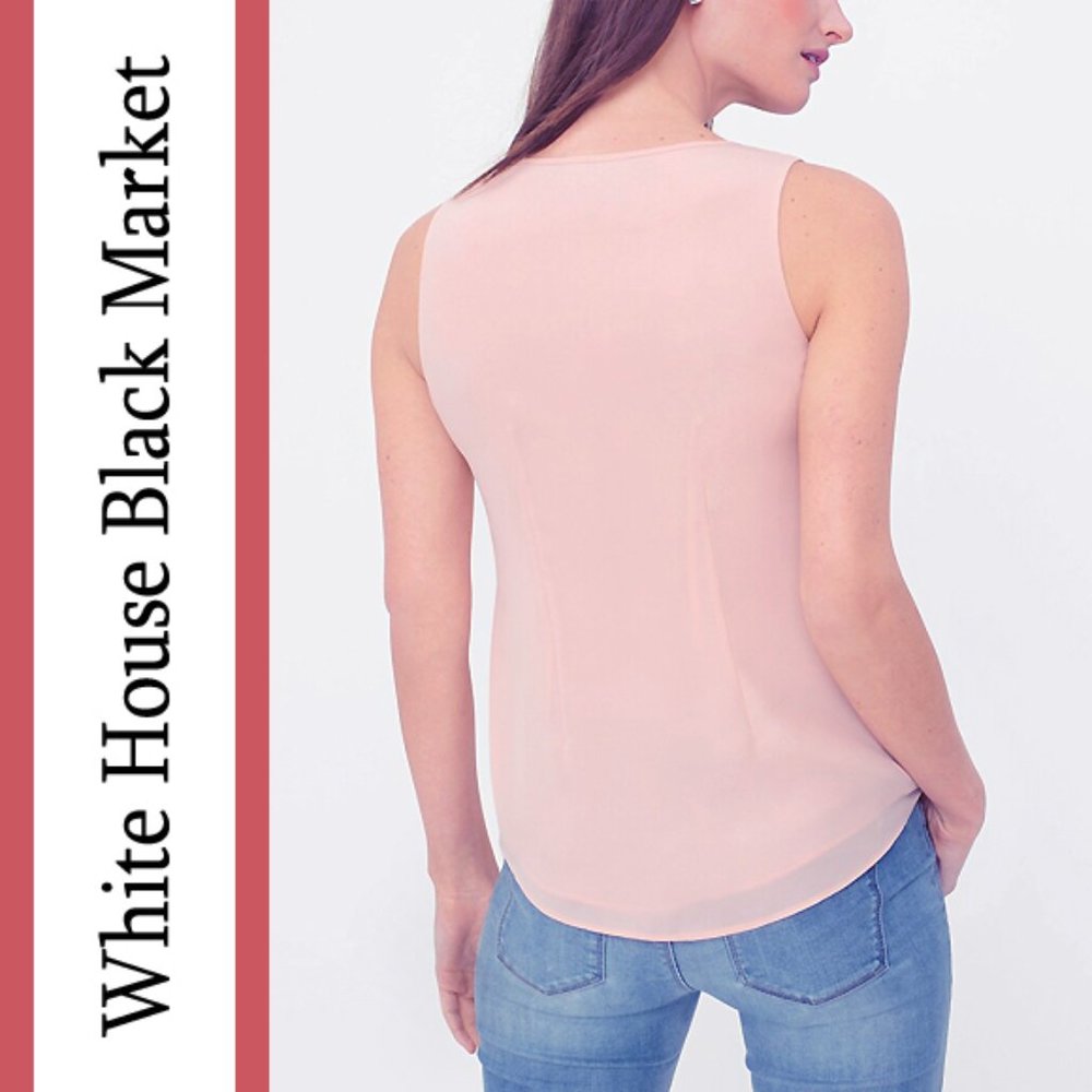 WHBM | Cascade Ruffle Front Shell Blouse Top - Picture 7 of 11